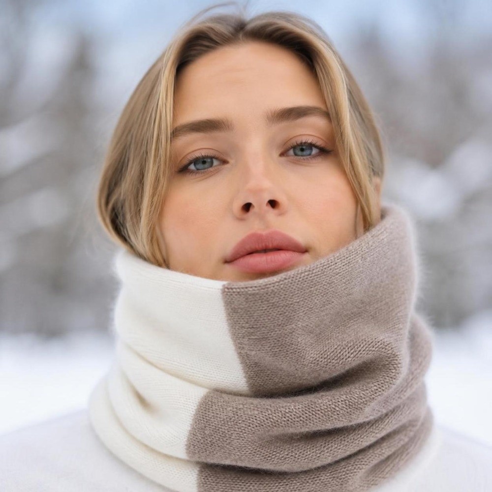Infinity Scarf Knit - Weicher, farblich abgestimmter Infinity-Schal, winddichter, gestrickter