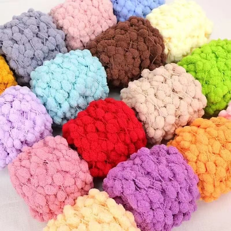 Woven Scarf Blanket - 100g Pom Pom Garn Buntes Chunky