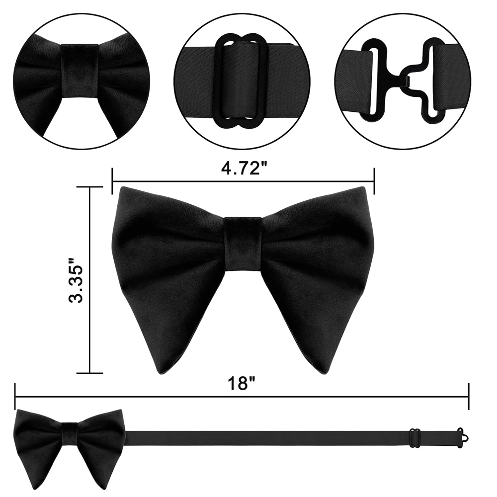 Herren-Samtfliegen, vorgeferti – Bow Tie Pre Tied Bewertung und Preis
